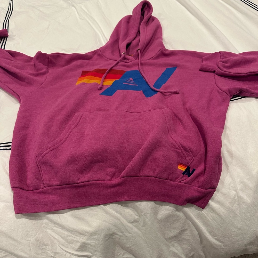 Aviator Nation Magenta Logo Hoodie XS